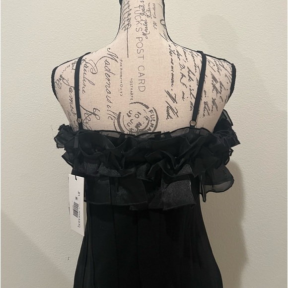 Bonheur D’Amour Ruffle Mini Dress Black Size L - Picture 8 of 10